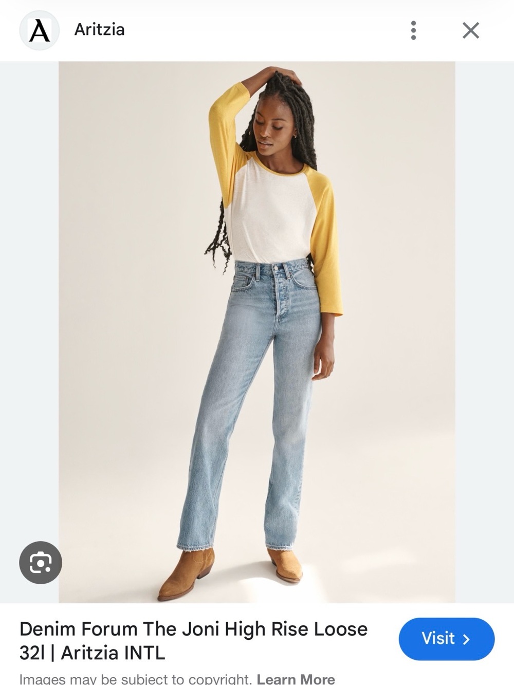 Denim Forum Light Blue High-Rise Button-Fly Jeans